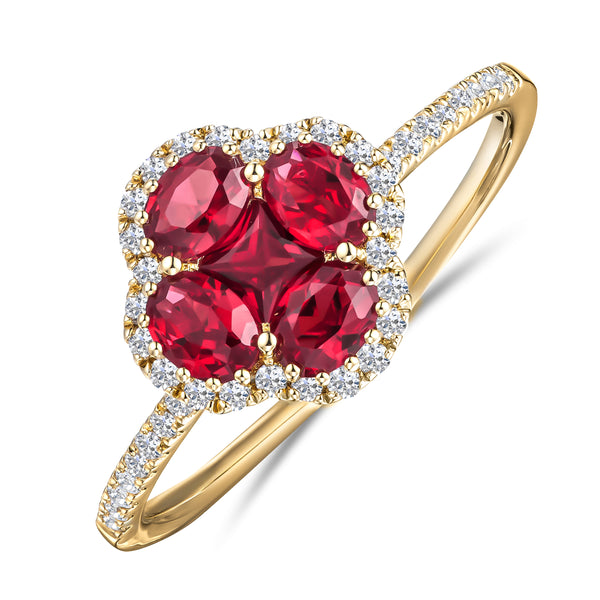 Alegria Lab Ruby Ring 0.85ct in 18k Gold Vermeil
